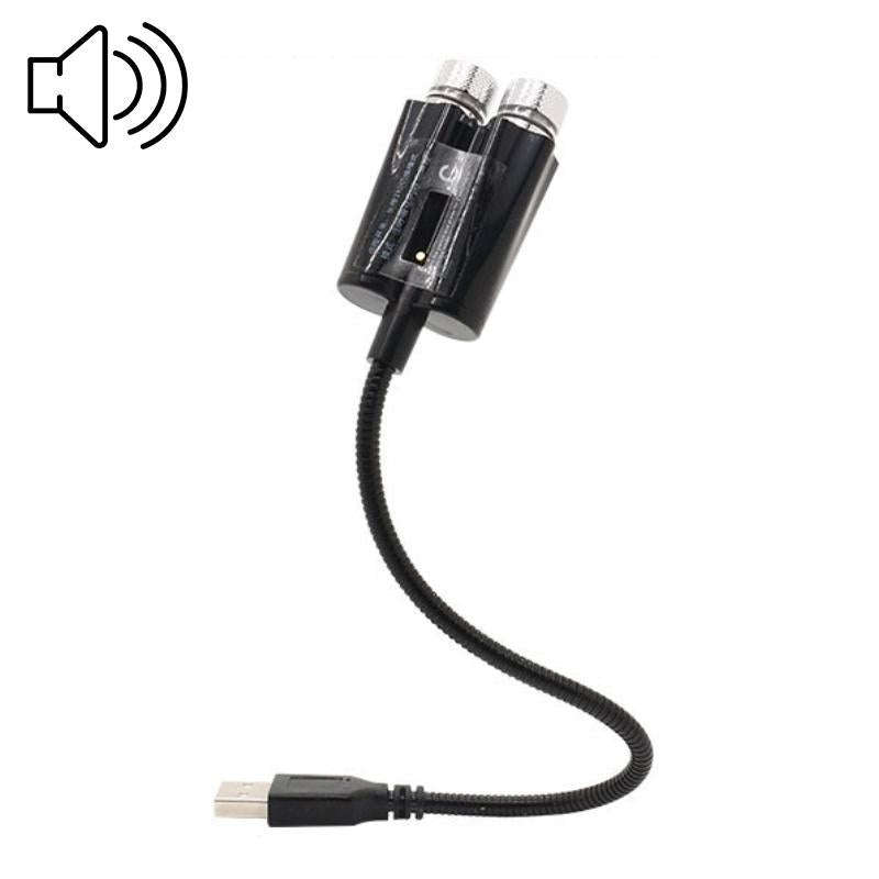 Car Two-color USB Star Dome Light Atmosphere Laser Projection Decorative Light, Voice Control Ver...