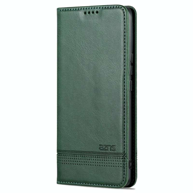 For Huawei nova 10 Pro AZNS Magnetic Calf Texture Flip Leather Phone Case(Dark Green)