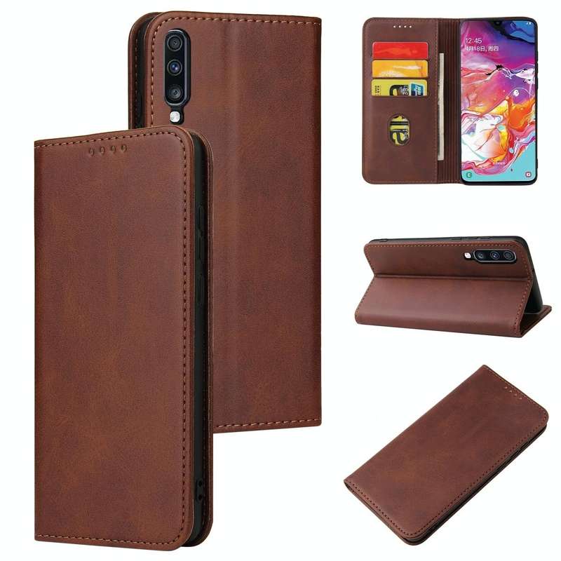 For Samsung Galaxy A70 Calf Texture Magnetic Horizontal Flip Leather Case with Holder & Card Slot...