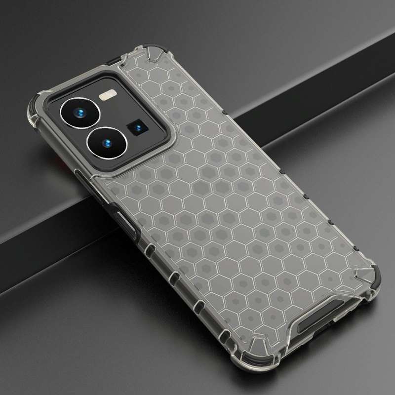 For vivo Y35 4G Global/Y22s 4G Global Honeycomb Phone Case(Black)