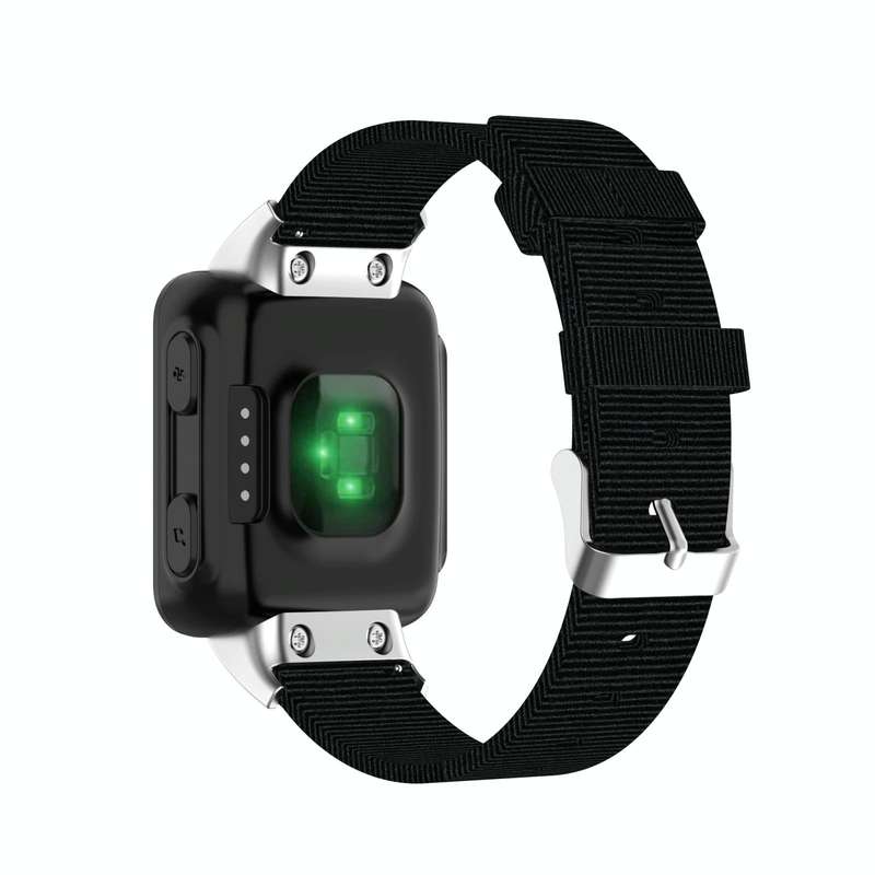 For Garmin Forerunner 35 / 30 Universal Nylon Canvas Watch Band(Black)