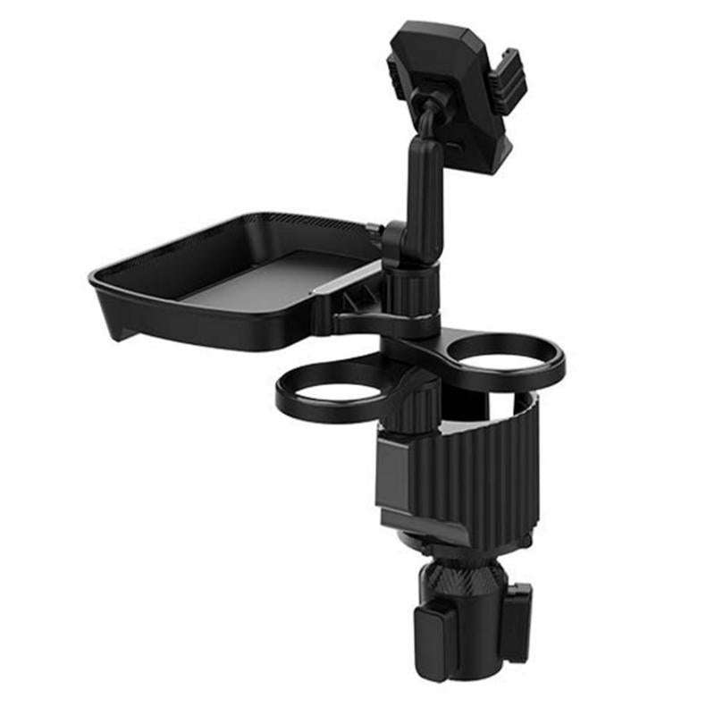 A06 Multifunctional Car Cup Mug Bottle Holder Mobile Phone Mount Stand Food Snack Tray Table(Grey)