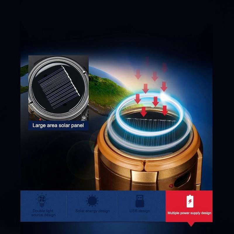 Outdoor Solar Fan Light Camping Light Portable Stretch Switch Horse Lantern, EU Plug, Type: 9399F...