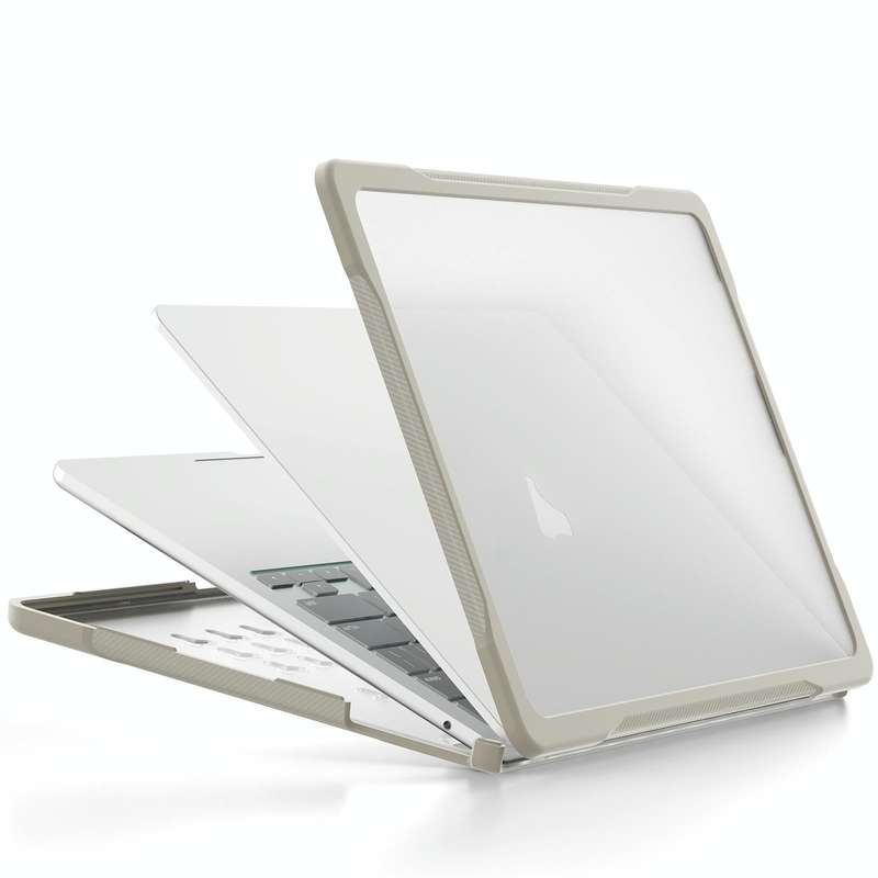 For MacBook Air 13.6 inch A2681 2022 Translucent Laptop Protective Case(Khaki)