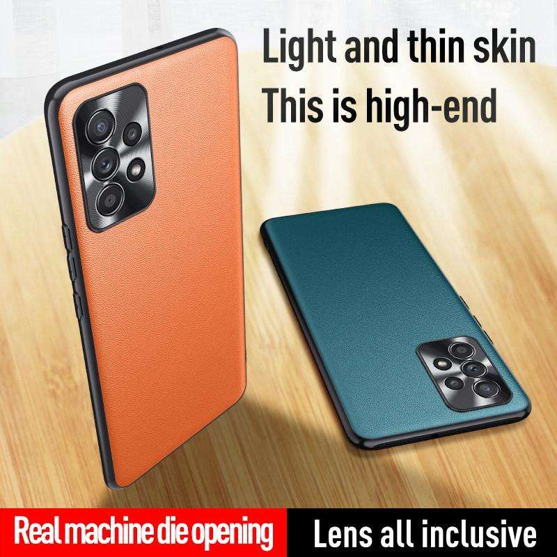 For Samsung Galaxy A33 5G Plain Skin Leather Phone Case(Black)