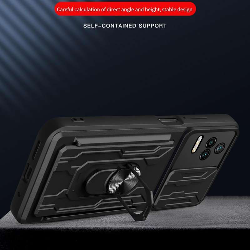 For Xiaomi Poco F4/Redmi K40S Sliding Camshield Card Phone Case(Black)