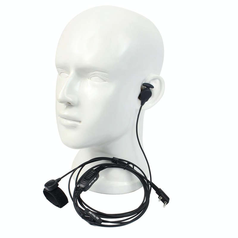 RETEVIS R-161 2 Pin Finger PTT Vibration Conduction Ear Bone Earphone Microphone for H-777/RT7/RT...