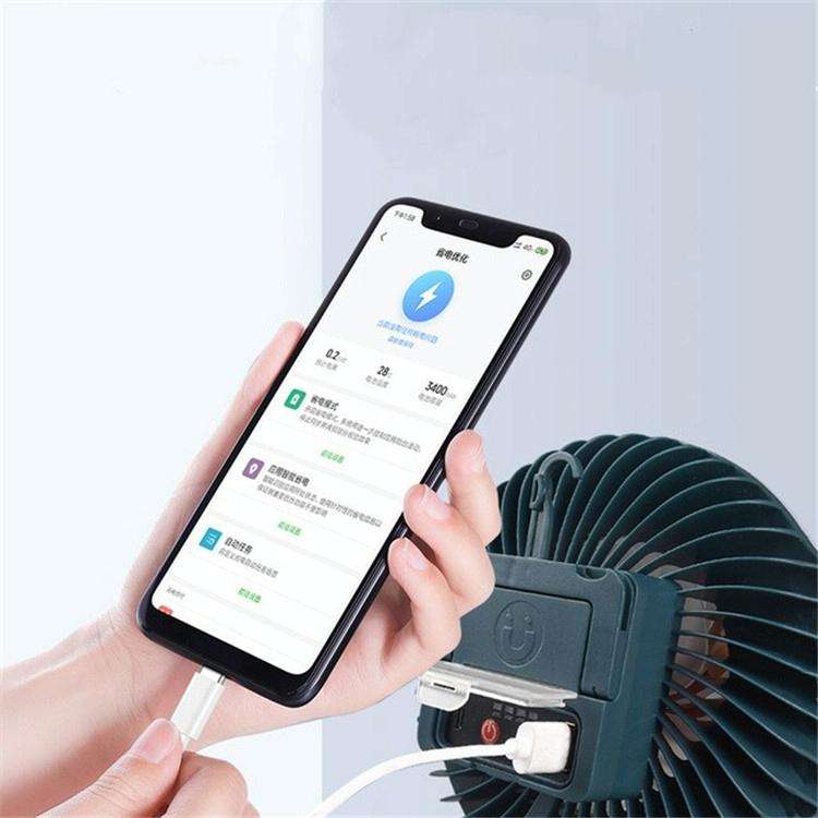 USB Rechargeable Fan Lamp Live Broadcast Multi-function Tent Camping Lamp, Style:Fan Light + Bracket