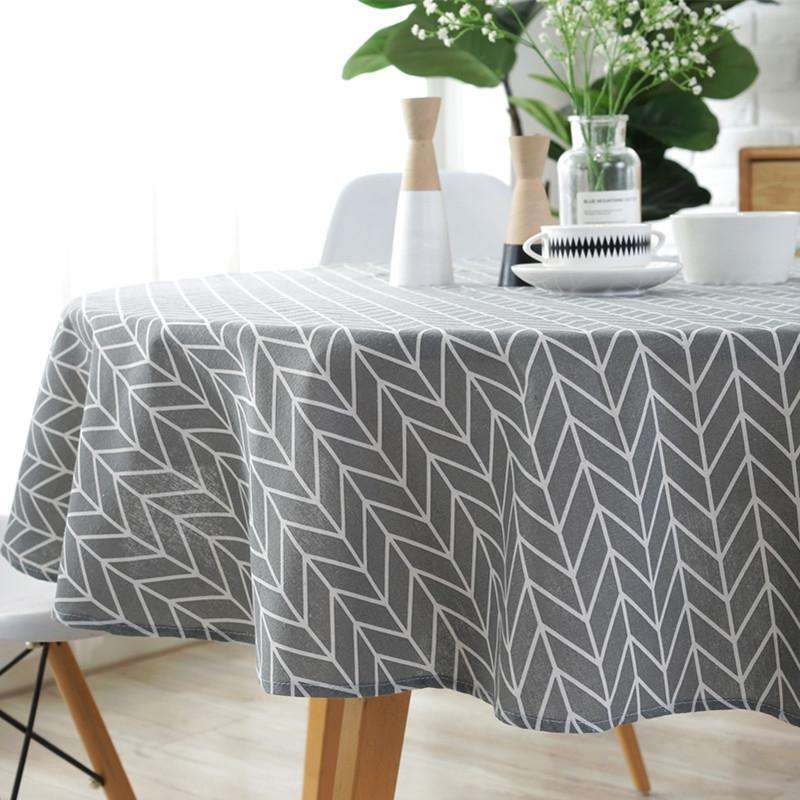 Polyester Cotton Round Tablecloth Dust-proof Cotton and Linen Printing Tablecloth, Diameter:100cm...