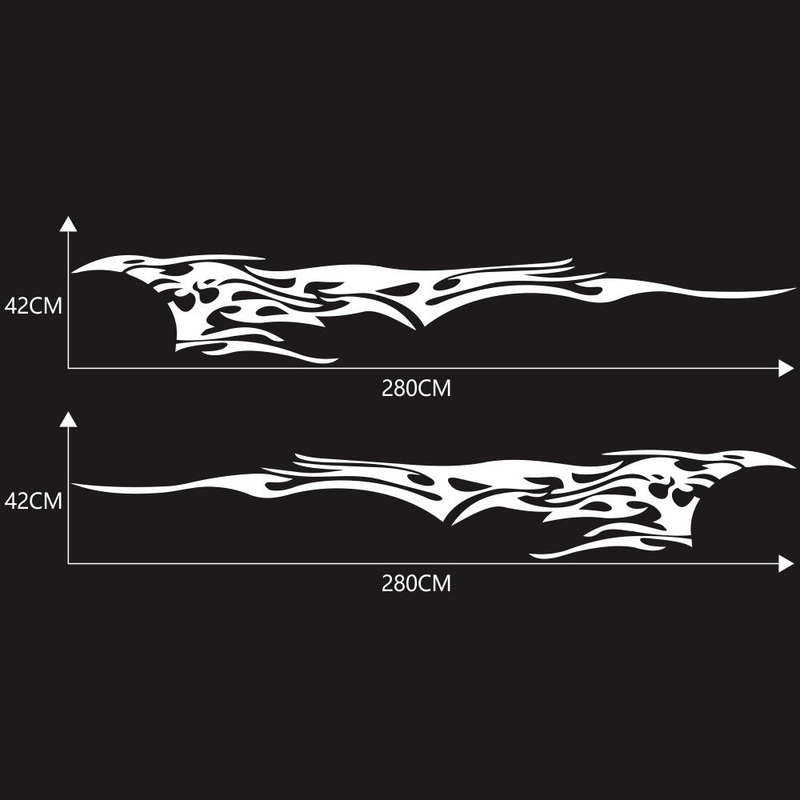 2 PCS/Set D-144 Fire Element Pattern Car Modified Decorative Sticker(White)