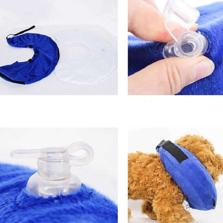 Dog Collar PVC Inflatable Pet Anti-snatch Collar, Size:S(Blue)