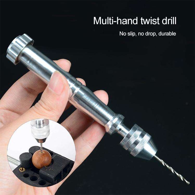 Hand Twist Drill + 10 Drills Aluminum Slloy Hand Drill Punch