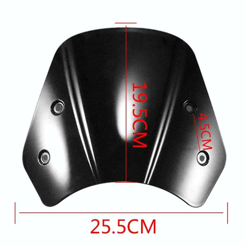 5-7 Inch Retro Motorcycle Windshield Universal Modified Windshield(Smoky)