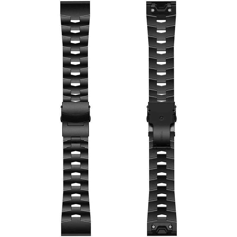 For Garmin Fenix 6X 26mm Titanium Alloy Quick Release Watch Band(Black)