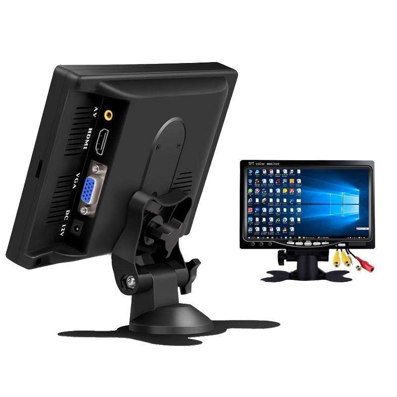 YB-700A-1 7 Inch 12/24V HD Car Monitor Display HDMI VGA AV Interface Home Computer Video Player R...