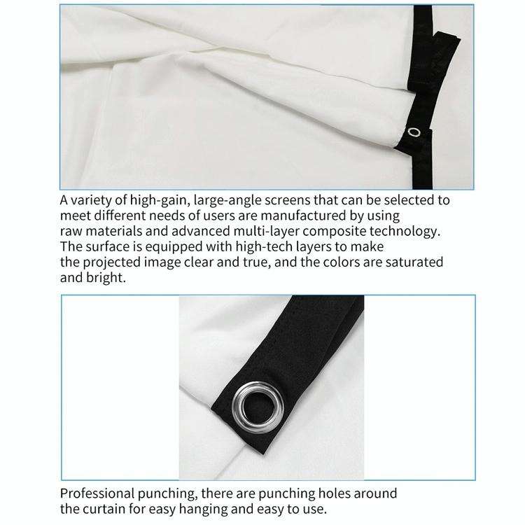 Simple Folding Thin Polyester Projector Film Curtain, Size:84 inch (4:3) Projection Area: 172x125cm