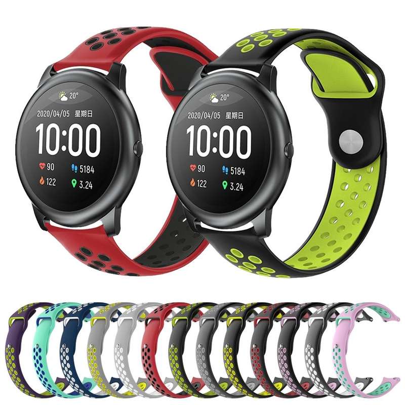 For Xiaomi Haylou Solar / LS05 Silicone Reverse Buckle Strap(Black+White)
