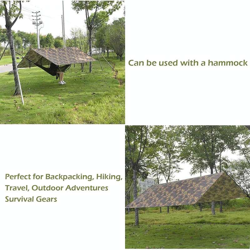 3X4m Waterproof Tent Tarp Square Canopy Polyester Sunshade Floor Mat(Camouflage)