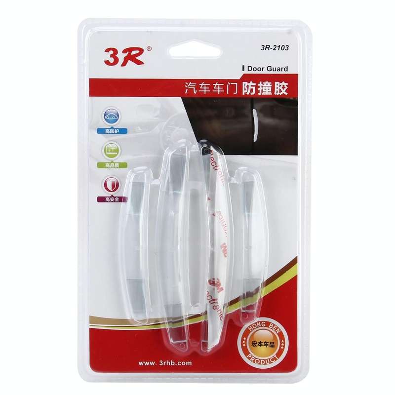 3R 3R-2103 4 PCS Rubber Car Side Door Edge Protection Guards Cover Trims Stickers(Transparent)