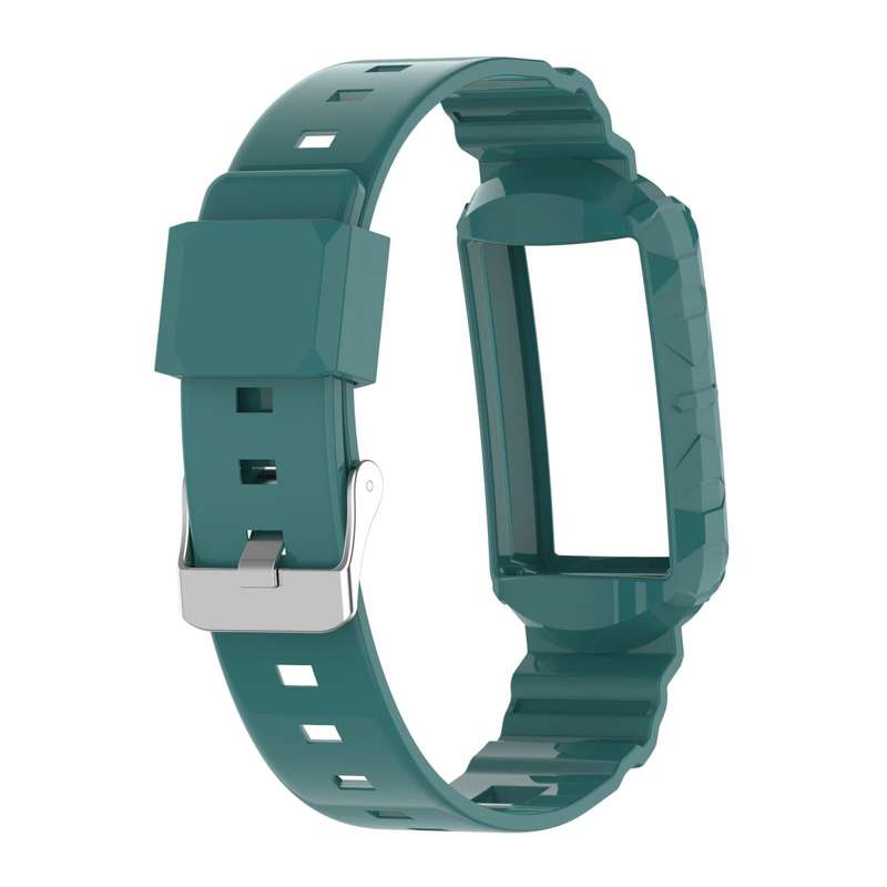 For Fitbit Charge 5 Silicone One Body Armor Watch Band(Green Pine Needles)