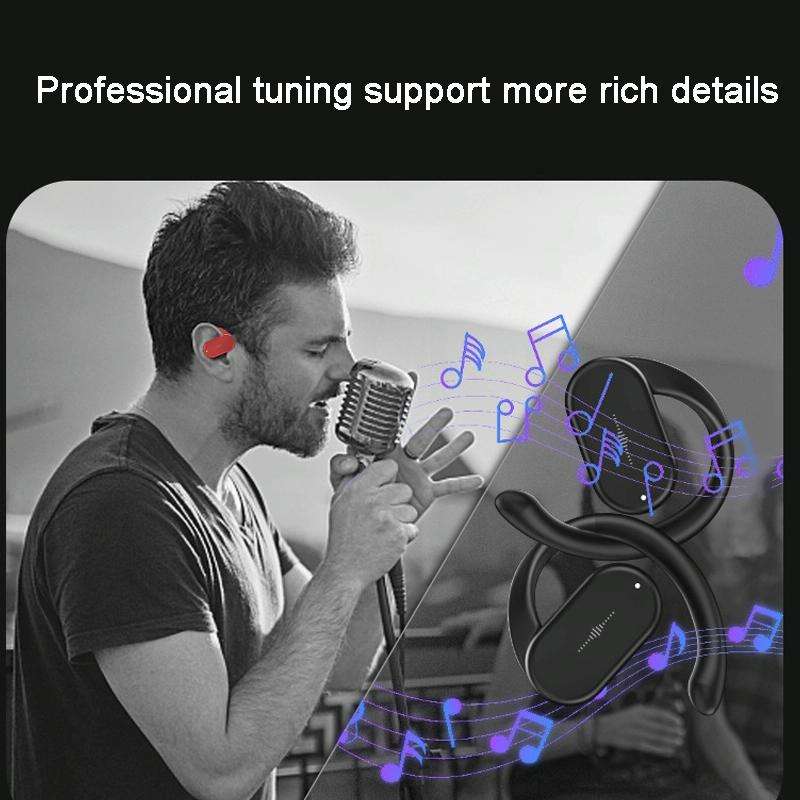 HD313 Earhook OWS Noise Reduction Bluetooth Earphone Subwoofer Sport Wireless Headset(White)