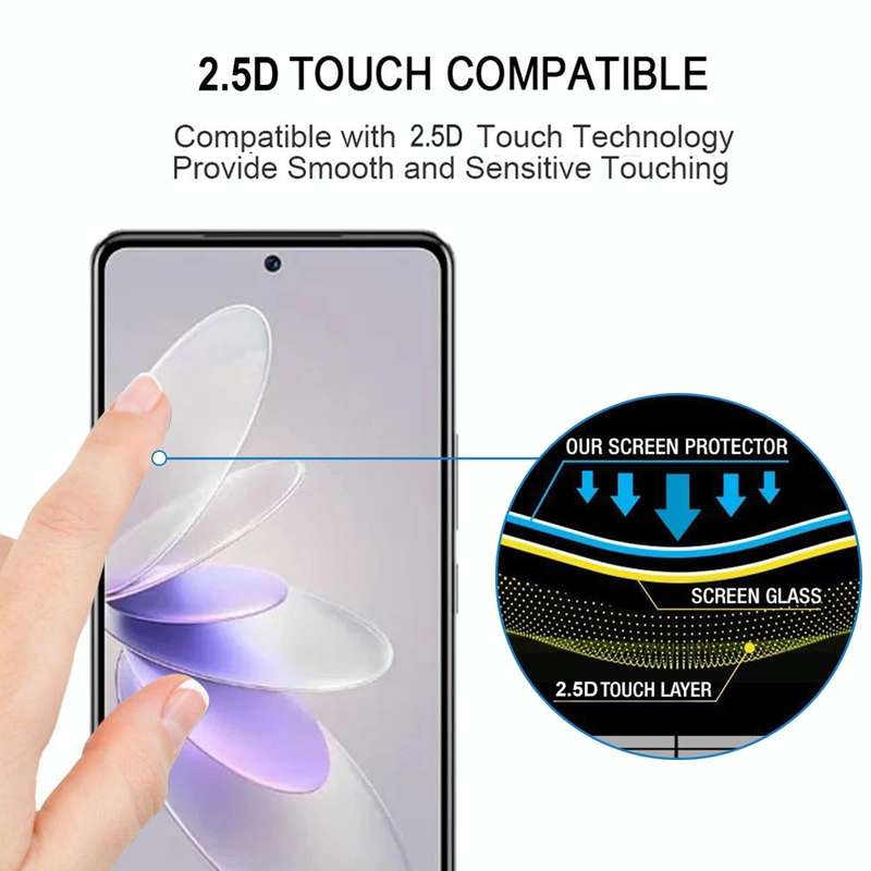 For vivo V27 / V27 Pro 25pcs 3D Curved Edge Full Screen Tempered Glass Film