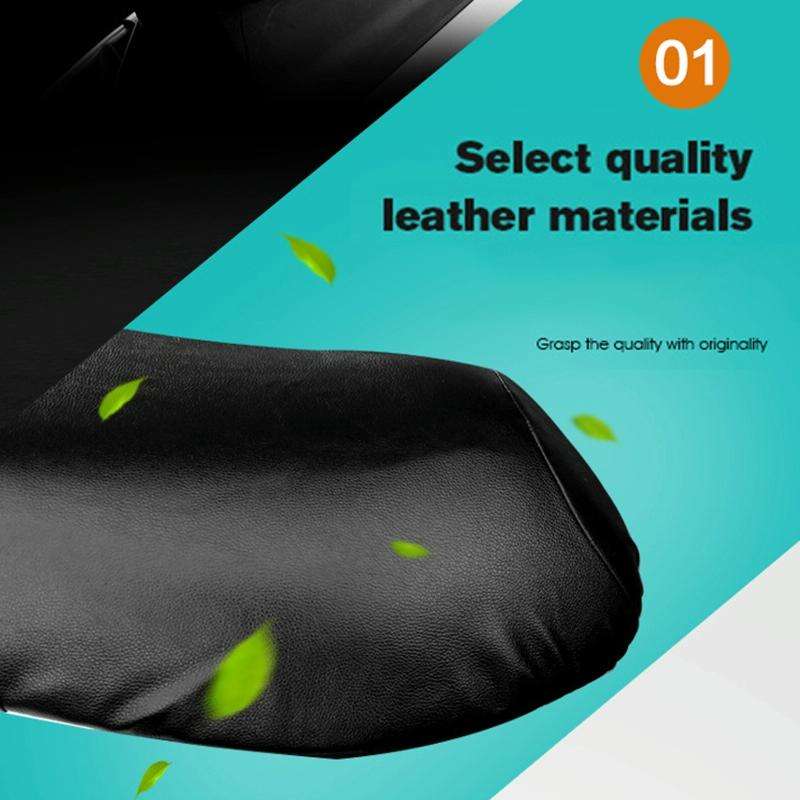 Waterproof Motorcycle Black Leather Seat Cover Prevent Bask In Seat Scooter Cushion Protect, Size...
