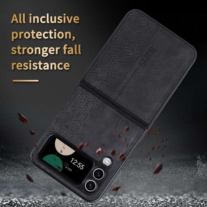 For Samsung Galaxy Z Flip4 5G AZNS 3D Embossed Skin Feel Phone Case(Brown)