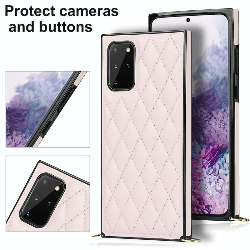 For Samsung Galaxy S20+ Elegant Rhombic Pattern Microfiber Leather +TPU Shockproof Case with Cros...