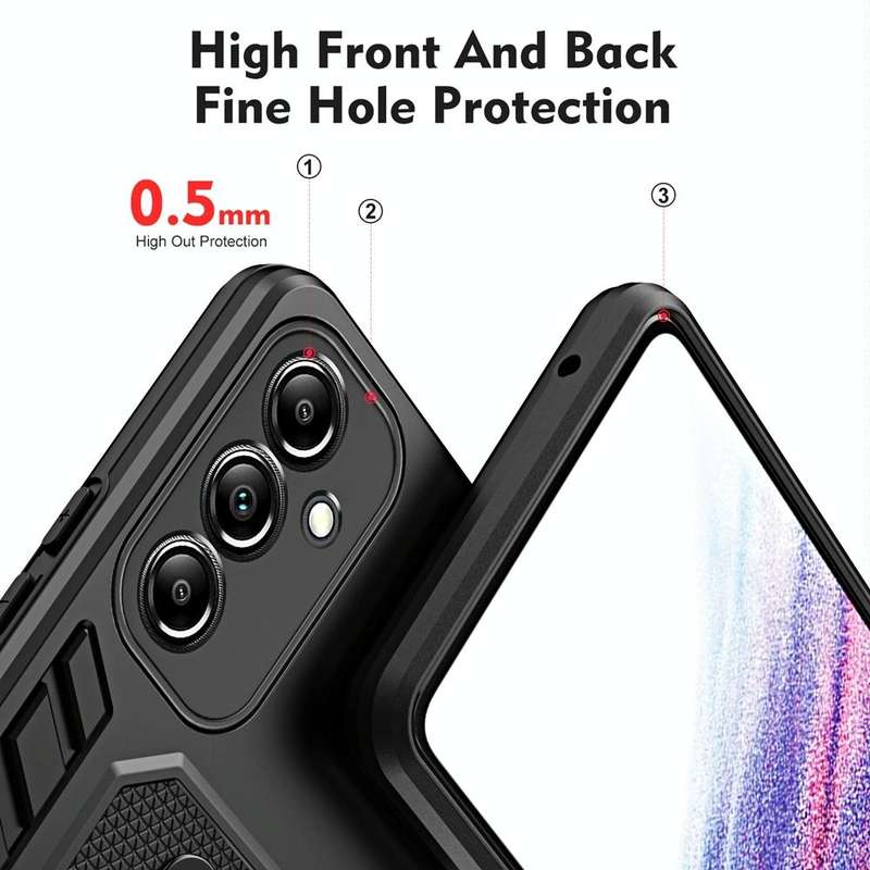 For Samsung Galaxy A24 4G Variety Brave Armor Finger Loop Holder Phone Case(Black)