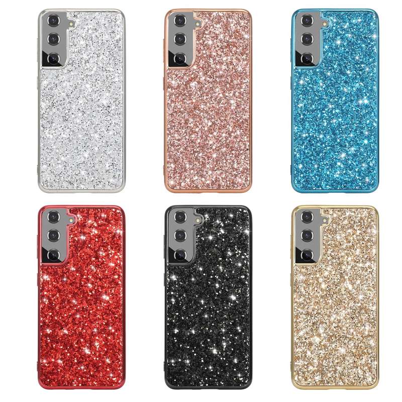 For Samsung Galaxy S21 Plus 5G Glitter Powder Shockproof TPU Protective Case(Silver)