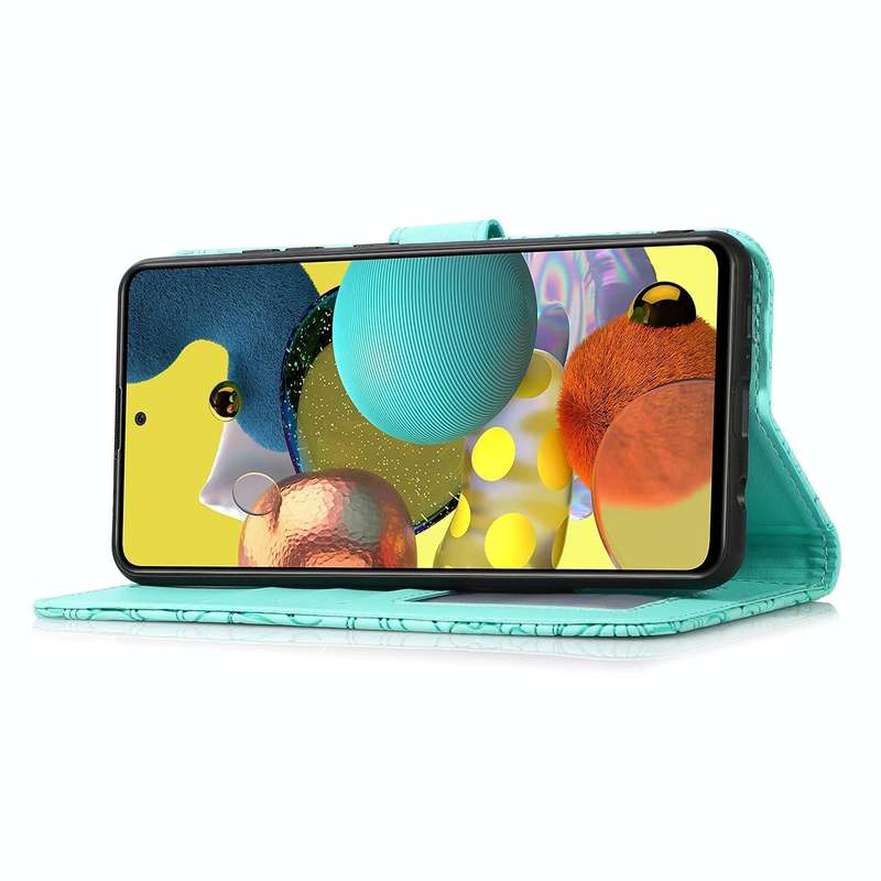For Samsung Galaxy A51 Skin Feel Embossed Sunflower Horizontal Flip Leather Case with Holder & Ca...