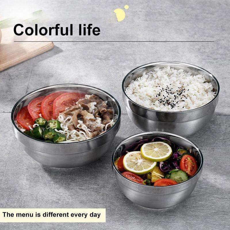 12cm 304 Stainless Steel Bowl Double Walled Insulated Bowl Anti-fall Lilium Bowl