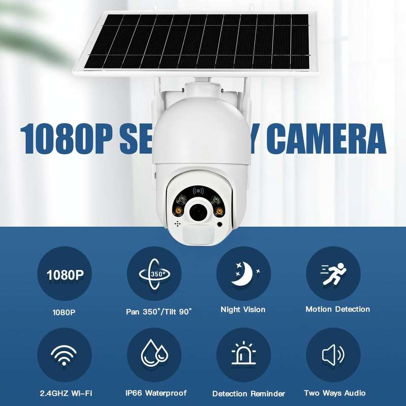 T22 1080P Full HD Solar Powered 4G Network EU Version Camera, Support PIR Alarm, Night Vision, Tw...