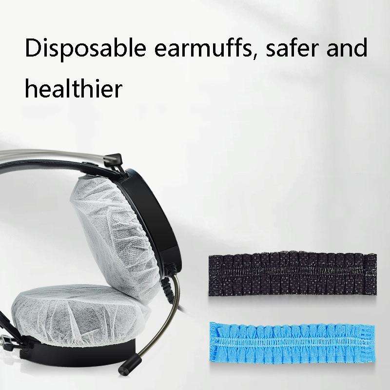 50 Pairs Earphone Disposable Dust Cover Game Headset Non-Woven Protective Cover(50 Pairs of Indep...
