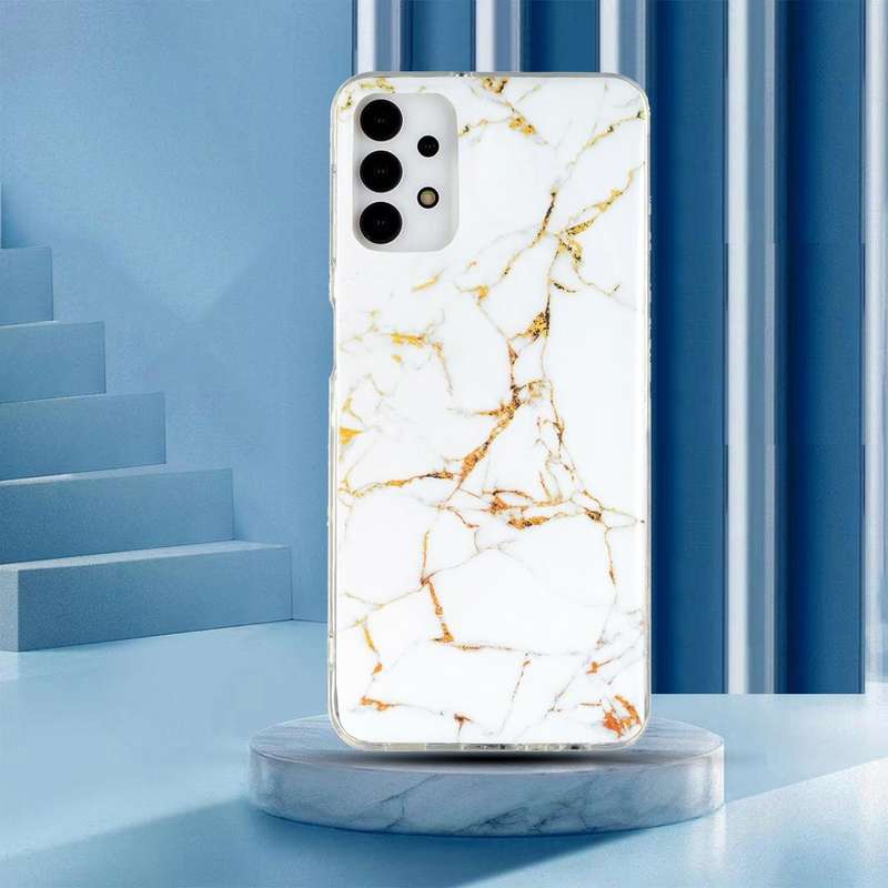 For Samsung Galaxy A13 4G IMD Marble Pattern TPU Phone Case(White)