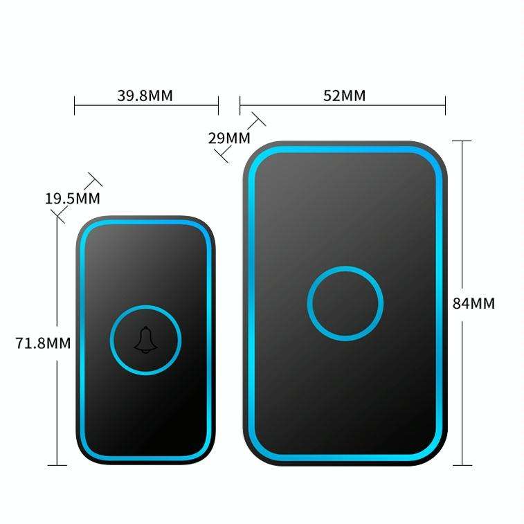 CACAZI A78 Long-Distance Wireless Doorbell Intelligent Remote Control Electronic Doorbell, Style:...