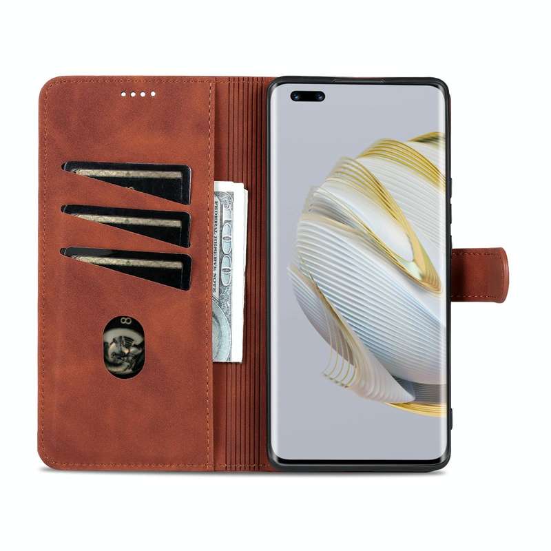 For Huawei nova 10 AZNS Skin Feel Calf Texture Flip Leather Phone Case(Brown)