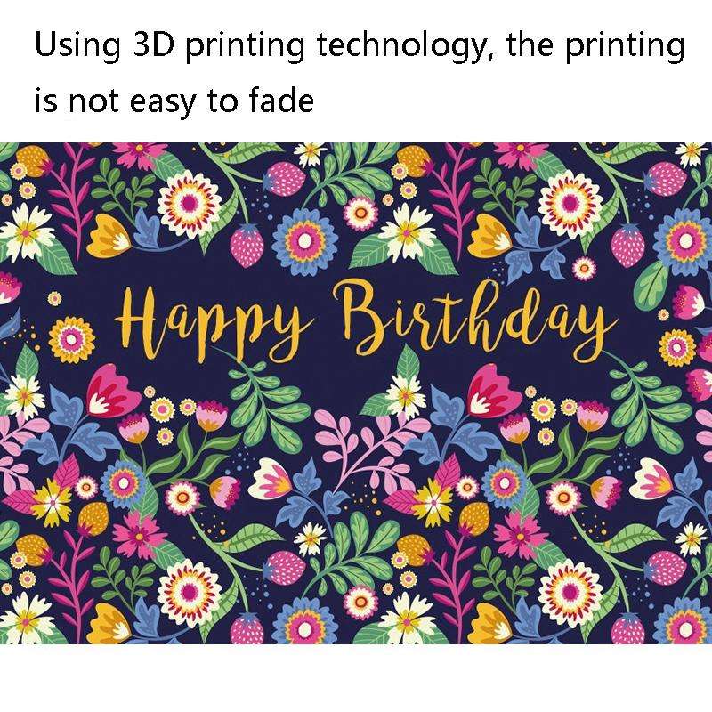 1.5m x 1m Flower Series Happy Birthday Party Photography Background Cloth(MSD00702)