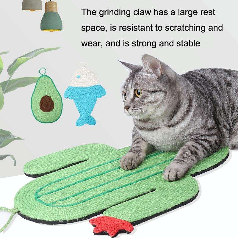 Non-slip and Moisture-proof Scratch Resistant Sisal Cat Scratch Pad(Small Fish)