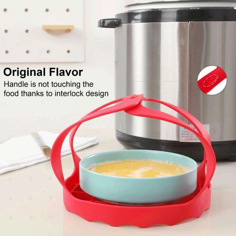 Steamer Sling Pressure Cooker Silicone Steamer(Red)