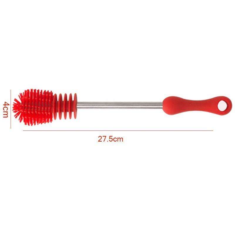 Washing Cleaning Rotary Handle Long Handle Scrubbing Feeding-bottle Brush(Green)