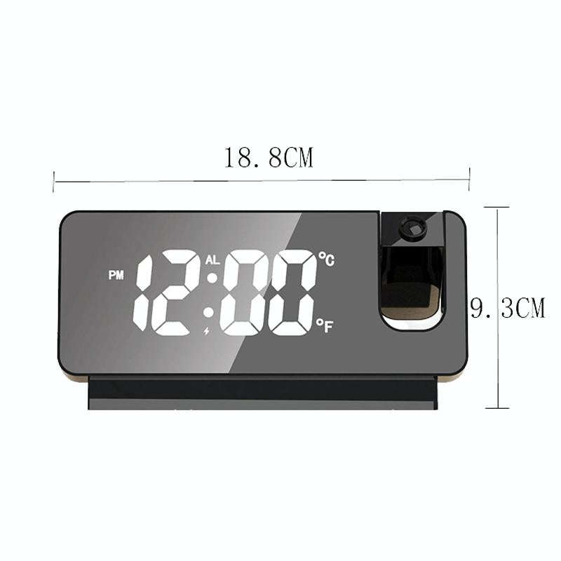 S282 Multifunctional Silent Electronic Digital Projection Clock(White Shell White Light)