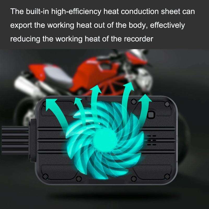 3-inch HD One-key Capture Dual-lens Motorcycle Waterproof Driving Recorder(Black)