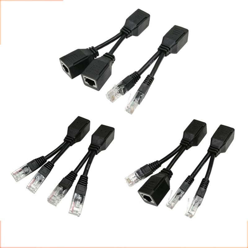2 Sets RJ45 Network Signal Splitter Upoe Separation Cable, Style:U-02 3 Crystal Heads + 1 Female