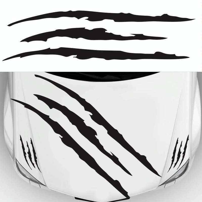 D-865 Claw Scratches Pattern Car Modified Decorative Sticker(Black)