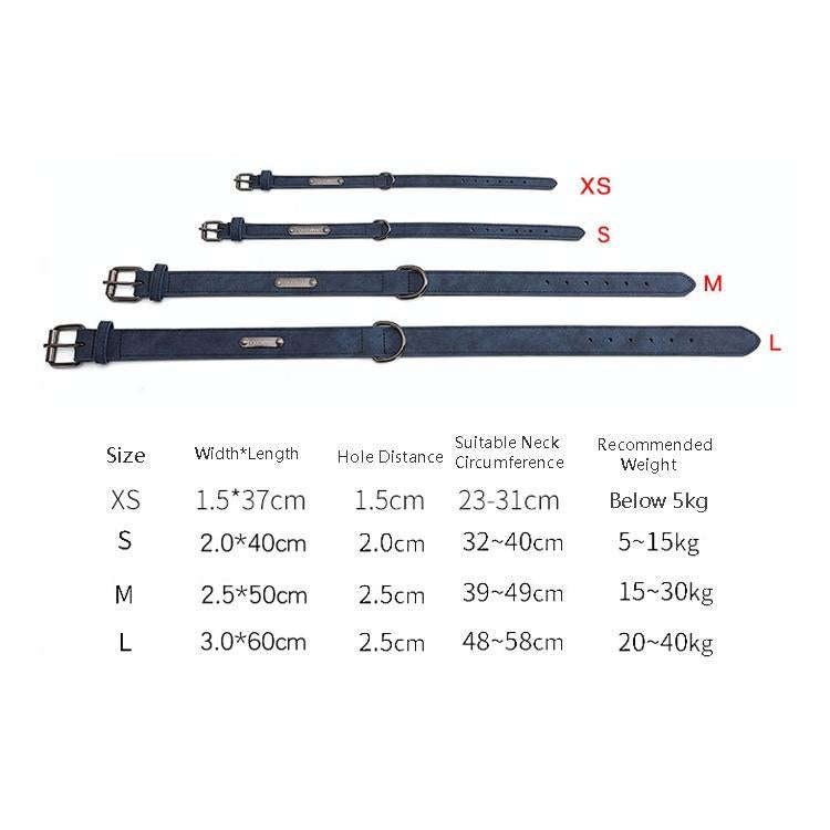 JINMAOHOU Dogs Double-Layer Leather Collar, Specification: L 59x3.2cm(Black)