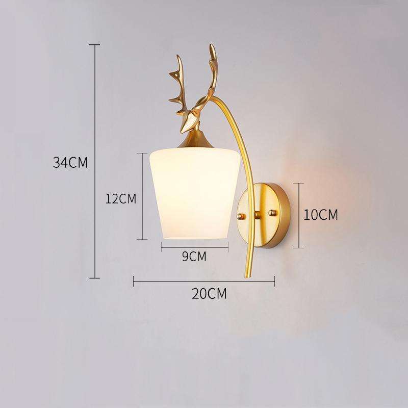 LED Glass Wall Bedroom Bedside Lamp Living Room Study Staircase Wall Lamp, Power source: 12W Tri-...