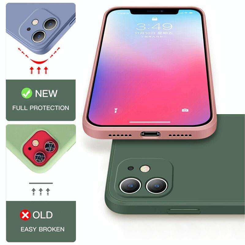 For iPhone 13 mini Silicone Phone Case with Wrist Strap(Matcha Green)
