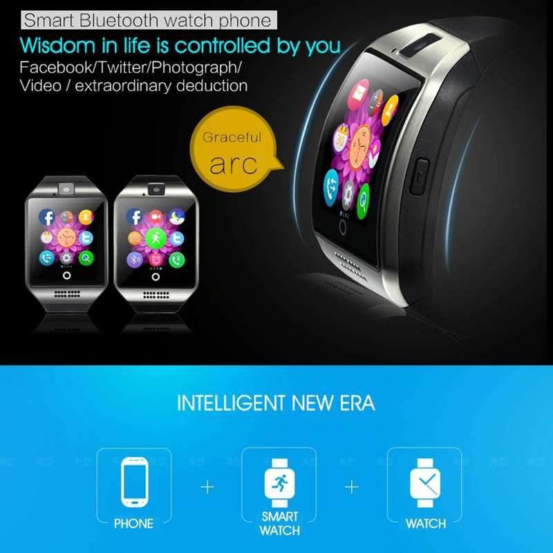 Q18 1.54 inch TFT Screen MTK6260A 360MHz Bluetooth 3.0 Smart Watch Phone, 128M + 64M Memory(Black)